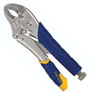 Curved Jaw Locking Pliers with Wire Cutter